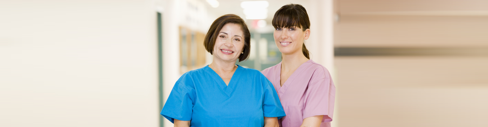 two medical worker smiling